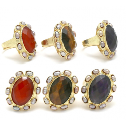BAGUE PIERRE & PERLES