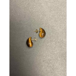 BOUCLE D'OREILLE OEIL DE TIGRE