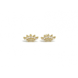 BOUCLE D'OREILLE FEUILLE STRAS