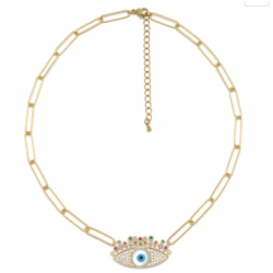 COLLIER OEIL STRASS