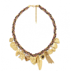 COLLIER CORDON COEUR ETOILE
