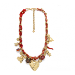 COLLIER SOIE NÉPAL BRELOQUE