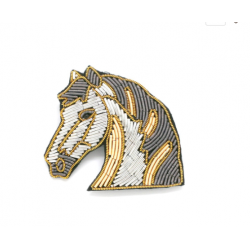 BROCHE BRODÉE CHEVAL