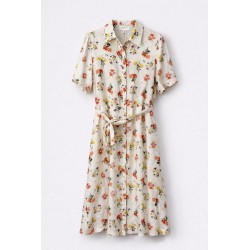 ROBE FLEURIE BEIGE